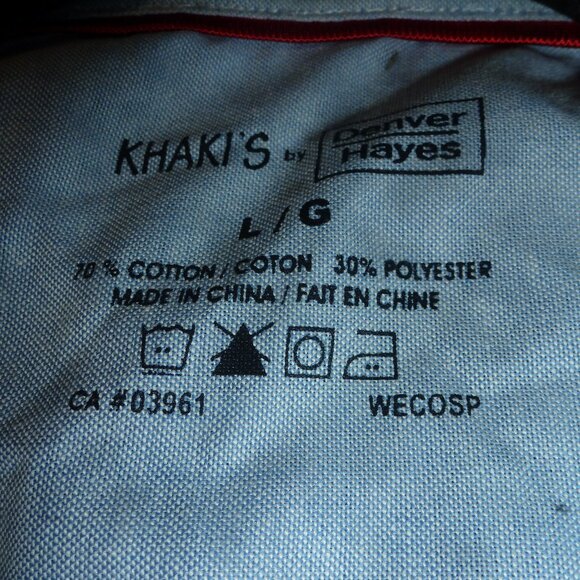 Khaki’s by Denver Hayes  Short Sleeve Plaid Button front Shirt Sz L - Picture 9 of 10